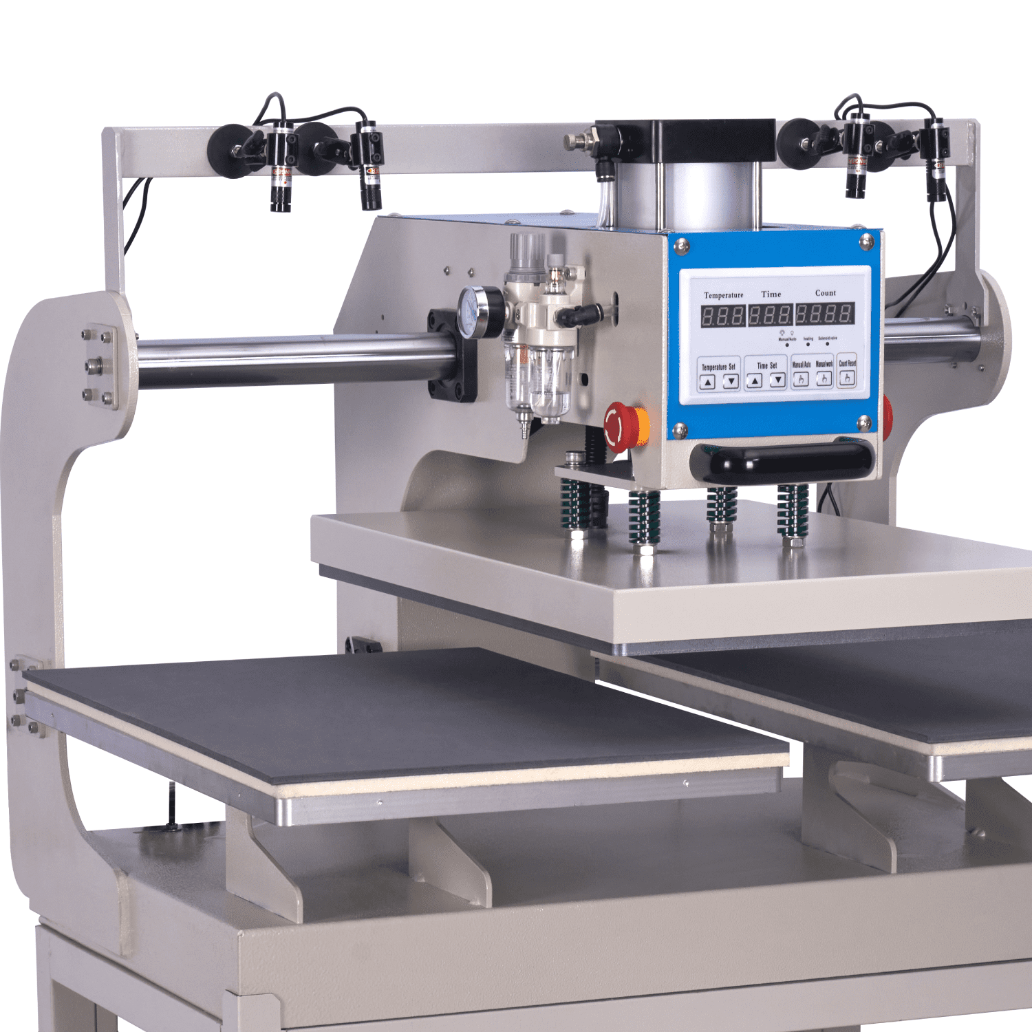 16"x24" Pneumatic Dual Platen Heat Press Machine with Infrared Positioning, Digital Control, 110V/60Hz - Ideal for T-Shirts, Ceramics, Metal Pendants & More