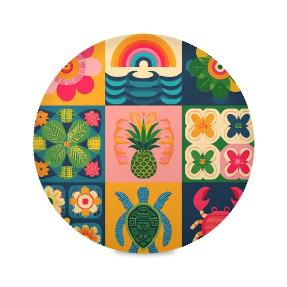 Round Placemat Heat Resistant & Wrinkle-Free Dining Table Decor Placemat For Home & Weddings Colorful Various