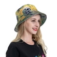 thumbnail image 6 of Honeii Flower Butterfly Skull Couple for Unisex Bucket Hat Waterproof Rain Hat Reversible Shiny Rave Bucket Hat for Concert Festival Boonie Cap, 6 of 6