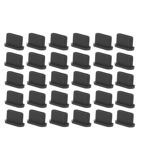 MERRYHAPY 40-Pack Black Dust Plugs for Charging Ports, Caps to Protect Phone and Device Connectors