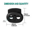 thumbnail image 2 of Unique Bargains 100pcs Spring Cord Locks Plastic Rope End Fastener Double Holes Toggle  Sliders Rope Clip Fastener Black, 2 of 7