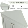 thumbnail image 6 of Home Corner Storage Cabinet, Bathroom Triangle Floor Storage Cabinet with Adjustable Shelves, Freestanding Floor Cabinet with 2 Doors (Grey), 6 of 9