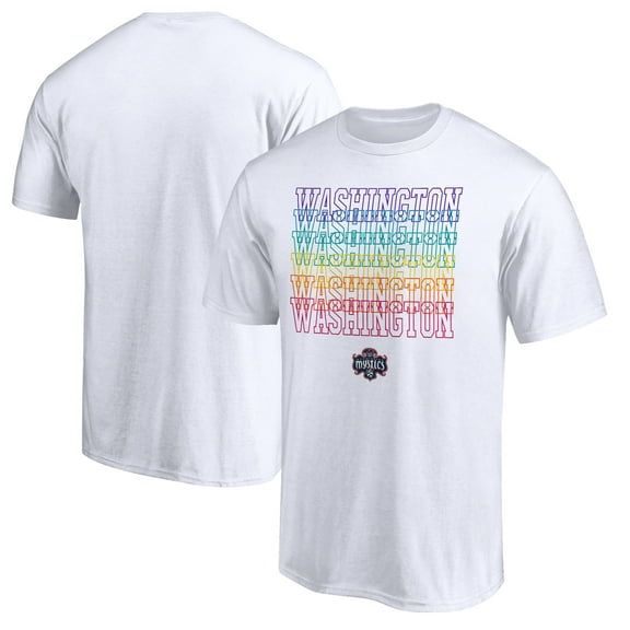Unisex White Washington Mystics Wordmark Pride T-Shirt