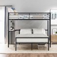 thumbnail image 2 of Twin Over Full Metal Bunk Bed with Desk, Ladder and Quality Slats for Bedroom, Full-Length Guardrail, Separable, Save Space, Metal Bunk Beds, Modern Bunk Bed, Bedroom Furniture, No Spring Needed,Black, 2 of 7