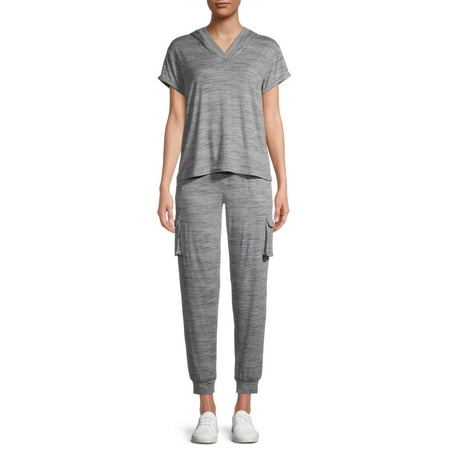 

Hanes Women’s Short Sleeve Hoodie and Pajama Cargo Pant Set