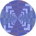 thumbnail image 1 of Ahgly Company Machine Washable Indoor Round Transitional Sky Blue Area Rugs, 6' Round, 1 of 7