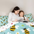 thumbnail image 5 of Homewish Cartoon Bee Bedding Comforter Set 2pcs for Kids Children,Chic Floral Daisy Twin Comforter Sets Microfiber,Spring Garden Breathable Bedding Set,Lightweight Room Decor,Reversible, 5 of 8