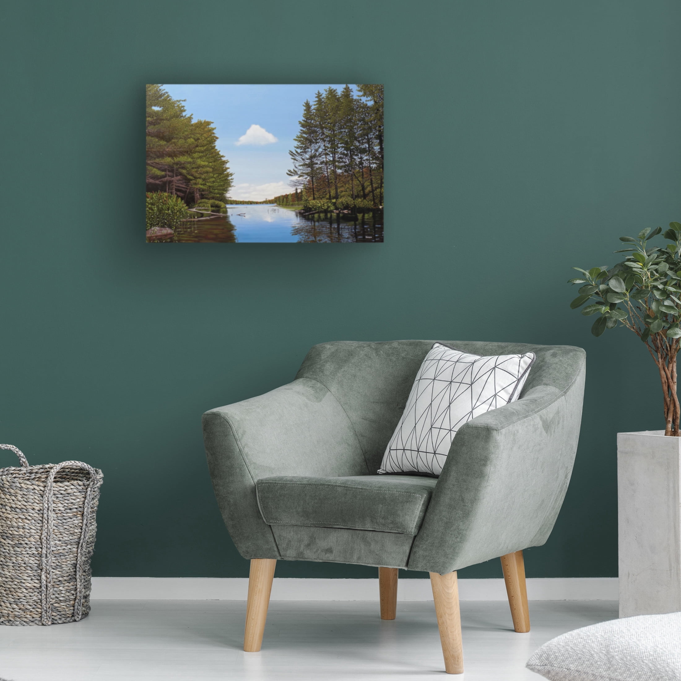 Canvas Wall Art - Kenneth M Kirsch 'Spider Lake Pond' Wall Art for Living Room, Bedroom, or Office Décor by Trademark Fine Art - 19 x 12 Inches