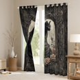 thumbnail image 3 of Feelyou Western Black Cat Black Out Curtains for Teens, Vintage Rose Flower Curtains Pack of 2 (42x63 Each), Hippie Gothic Animal Bedroom Curtains, Living Room Curtains Decor, 3 of 6