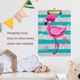 thumbnail image 6 of FMSHPON Pink Flamingo Blue Stripes Clipboard Hardboard Wood Nursing Clip Board and Pull for Standard A4 Letter 13x9 inches, 6 of 7