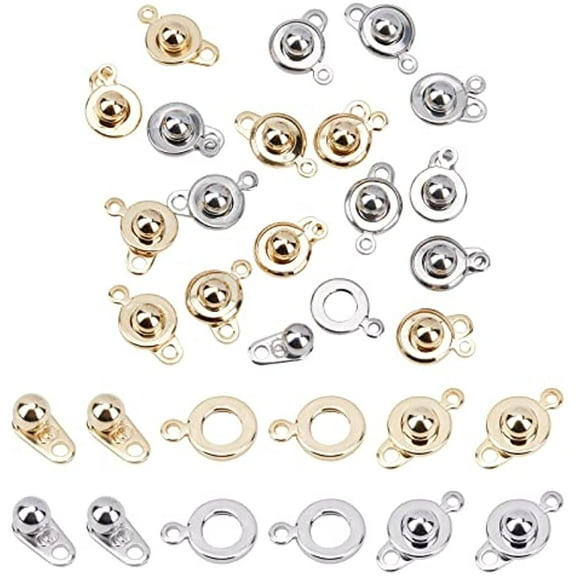 1 Box 20 Sets 2 Colors 15mm Snap Button Clasp Stainless Steel Snap Clasps Fastener Clasp Socket Snap Clasps Jewelry Clasps