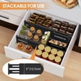 thumbnail image 5 of Bamboo Drawer Dividers Organizers, Kitchen Drawer Organizer, Drawer Cabinet Organizers, Dinnerware Serving Storage, Adjustable Drawer Divider for Clothes, Kitchen, Dresser, Bedroom, Bathroom & Office, 5 of 7