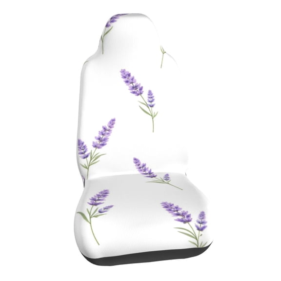 Lavender Floral Pattern Car Seat Covers Stretch Car Seat Protectors Universal Fit