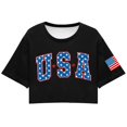 thumbnail image 4 of YDLCAFD Crop Tops de Pâques pour Femmes Mode Décontractée Imprimé Col Rond Manches Courtes Pull T-Shirt, 4 of 4