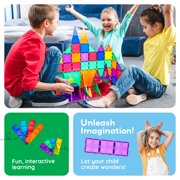 PicassoTiles Large Magnetic Tiles Building Blocks for Kids - 12PCS STEM Construction Educational Toy