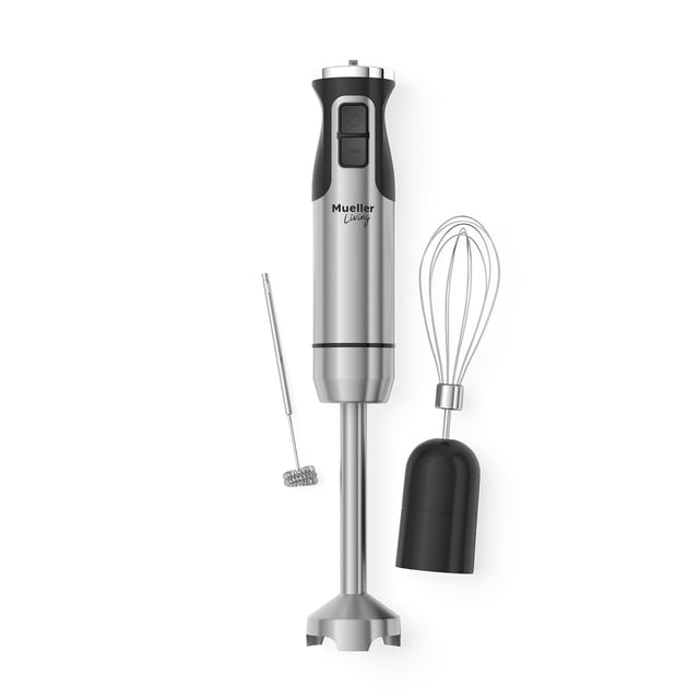 Mueller Austria Mélangeur à Main Polyvalent Ultra-Bâton 500 Watts à 9 Vitesses à Immersion Moteur en Cuivre Robuste Acier Inoxydable Brossé 304 S