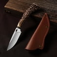 thumbnail image 6 of Plys Fixed Blade Knife with Sheath, 3 Pcs Hunting Knives Set, Survival Bushcraft Knife for Camping Outdoor Sport Cutting Meat Fruits, 6 of 8