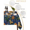 thumbnail image 2 of Orange Blue Spring Floral Table Cloth, Waterproof Tablecloth for Rectangle Tables, Vintage Botanical Summer Flower Reusable Washable Fabric Table Cover for Restaurant Kitchen Dining Tables 60"x84", 2 of 9
