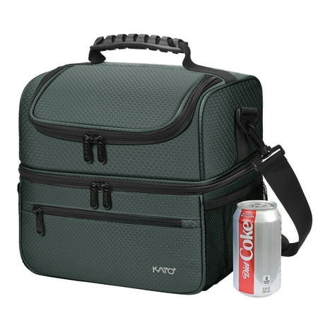Kato Large Adult Insulated Lunch Bag Totes Cooler Container Double (The Best Insulated Lunch Box)