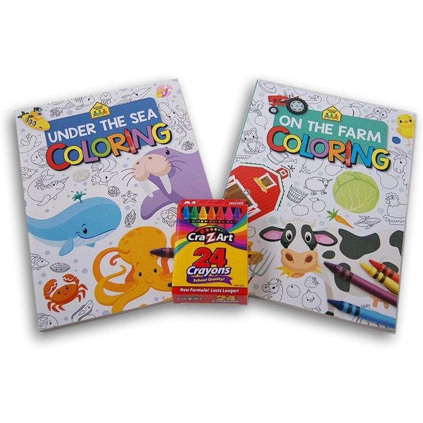 Download Lazy Days 2 Kids Coloring Books Under The Sea On The Farm And Box Of Crayons Bundle Kids Coloring Book Set By Brand Lazy Days Walmart Com Walmart Com