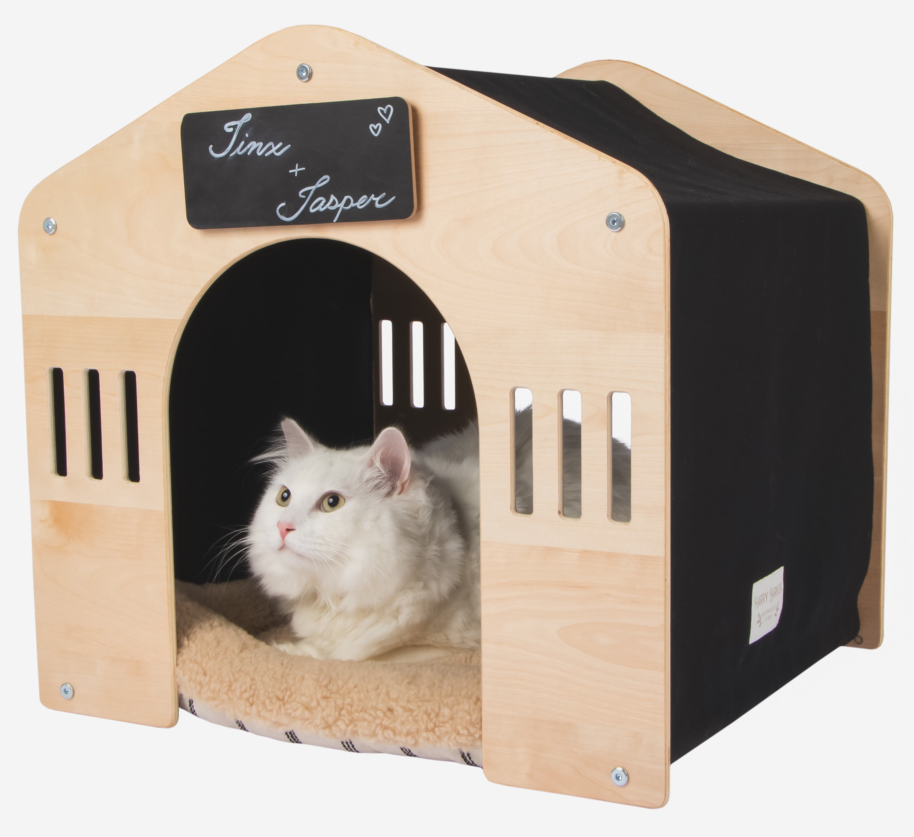 Harry Barker Wooden Pet House, Cat Cube, Brown