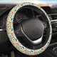 thumbnail image 5 of Balery Dinosaurs and Tropical Leaves Fundas elásticas antideslizantes para volante, funda protectora universal para hombre y mujer, 15 pulgadas, accesorios para coche., 5 of 6