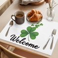 thumbnail image 3 of Saint Patrick's Day Placemats Set&nbsp;of&nbsp;8 Welcome Spring Green Lucky Shamrocks Plant Heat Insulation Washable Place Mats, Non-Slip Table Mats for Dining Table Party Kitchen Decor,13x19 Inch, 3 of 9