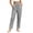 Gray women straight leg pants with pockets a1, variant on Cagogo Women's Straight Leg Elastic Waist Pants with Pockets Casual Loose Ankle Trousers Solid Summer Beach Vacation Work Lounge, Black S
