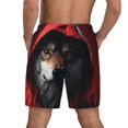 thumbnail image 2 of Haiem Mysterious Hooded Wolf Mens Swim Trunks with Compression Liner 2 in 1 Swimming Shorts Stretch Swimwear Quick Dry,Board Shorts-Small, 2 of 9