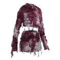 thumbnail image 5 of hirigin Female Mummy Festive Outfits Sets Long Sleeve O Neck Tassel Crop Tops + Tie Dye Print Shorts, 5 of 9