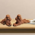 thumbnail image 2 of facefd Poodle Dog Statue Animals Figurine Living Room Office Decoration Light Brown, 2 of 8
