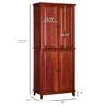 thumbnail image 3 of HOMCOM 72.5" Pinewood Large Kitchen Pantry Storage Cabinet, Mahogany, 3 of 9