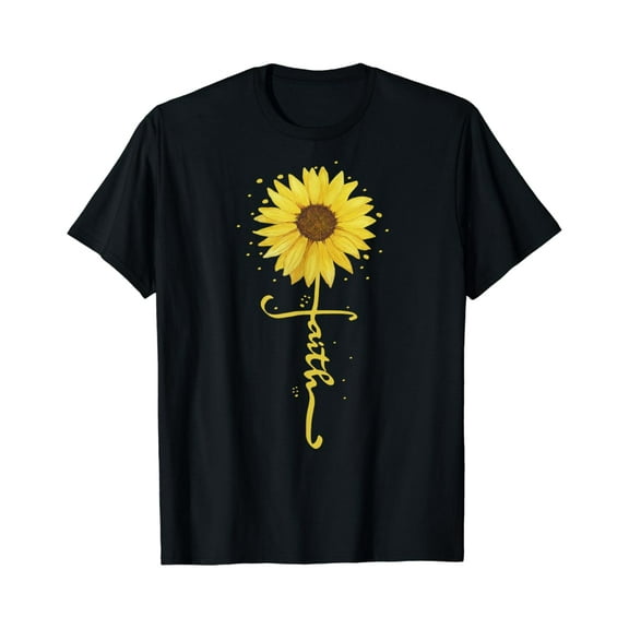 Faith in God - Sunflower Faith - Blessed, Thankful Christ T-Shirt
