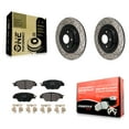 thumbnail image 1 of Transit Auto Rear Coated Drilled Slotted Disc Brake Rotors and Semi-Metallic Pads Kit for Car 2016-2023 Mazda CX-9 KDF-101382, 1 of 11