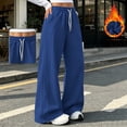 thumbnail image 2 of Ozmmyan 2026 Fleece Wide Leg Sweatpants for Womens High Waist Drawstring Baggy Lounge Pants with Pockets, 2 of 6
