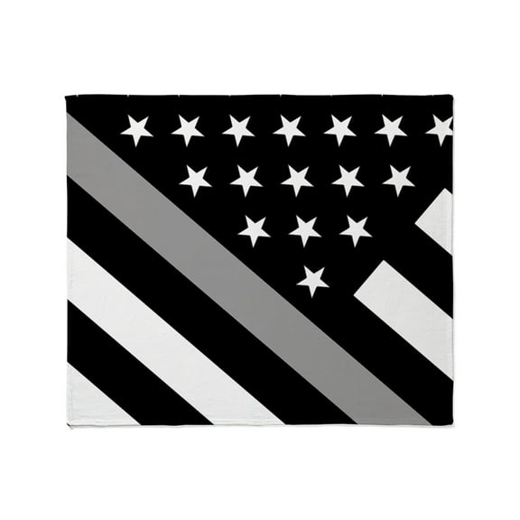 CafePress - U.S. Flag: The Thin Grey Line Throw Blanket - Soft Fleece Throw Blanket, 50"x60" for All Ages