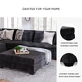 thumbnail image 6 of Signature Design by Ashley Lavernett Oversized Fabric Accent Ottoman in Charcoal, 6 of 11