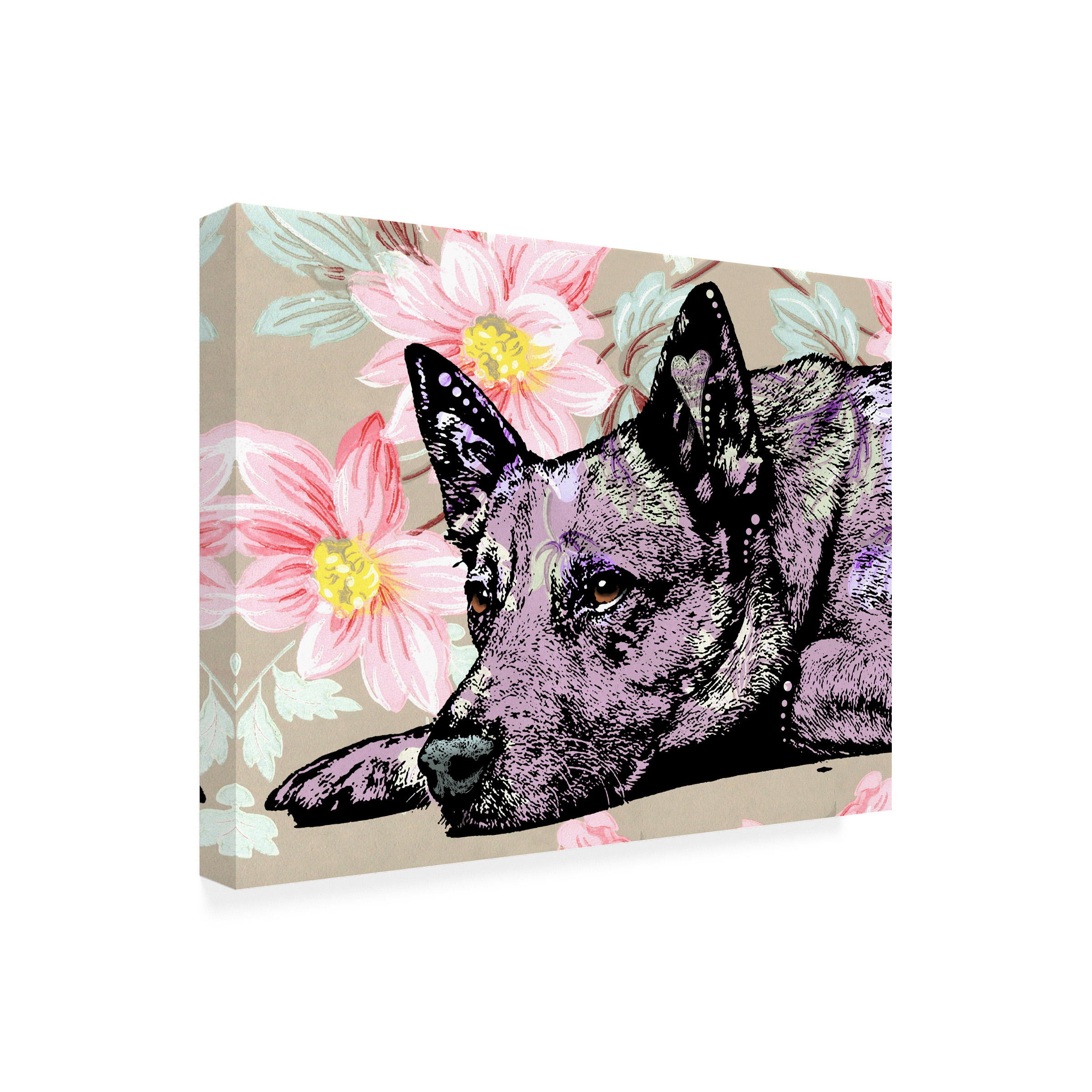 Canvas Wall Art - Dean Russo 'The Lying Heeler' Wall Art for Living Room, Bedroom, or Office Décor by Trademark Fine Art - 32 x 24 Inches - 32x24