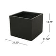 thumbnail image 2 of YIYADO Outdoor Planter, Square, Concrete and Stone, High Durability, No Assembly Required, Black, 2 of 6