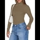 thumbnail image 3 of Camisetas de Larga para Mujer, Ropa Interior Térmica Básica de Otoño, Ropa de Invierno Café L, 3 of 10
