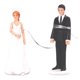 thumbnail image 1 of Elegante adorno para tarta de novios de resina sintética, figura romántica para pareja de novios, decoración divertida, regalo., 1 of 5