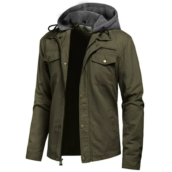 Chrisuno Casual Windbreaker Cotton, Army Jacket (Men's)