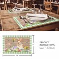 thumbnail image 3 of Placemats 1 Pack, Happy Easter Bunny Woven Placemat, Linen Place Mats for Kitchen/Dining Tables, Spring Floral Wooden Sage Green Plaid Washable Table Mats for Party, 3 of 8