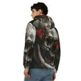 thumbnail image 4 of Vsdgher Realistic Rose Skull Mens Hoodies Zip Hoodie, Hoodies for Men, Zip-up Hooded Sweatshirt-Medium, 4 of 5