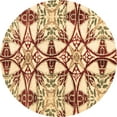 thumbnail image 1 of Ahgly Company Indoor Round Abstract Brown Modern Area Rugs, 7' Round, 1 of 4