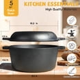 thumbnail image 3 of BIGFIT Horno holandés de hierro fundido de 5 cuartos con set para fermentar pan, 3 of 6
