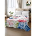 thumbnail image 2 of Watercolor Hummingbird Twim Size Flat Sheet, Wrinkleproof & Fadeproof Cooling Flat Bed Sheet Only, Colorful Pink Blue Flowers Breathable Soft Bedding Top Sheets 66 x 96 Inches, 2 of 8