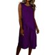 thumbnail image 1 of Largo Vestido Casual Multi-Color Suelto de Lino Cuello Redondo Primavera Vestido de Verano, Vestido de Lino Casual para las Mujeres Vacaciones Diarias, 1 of 7