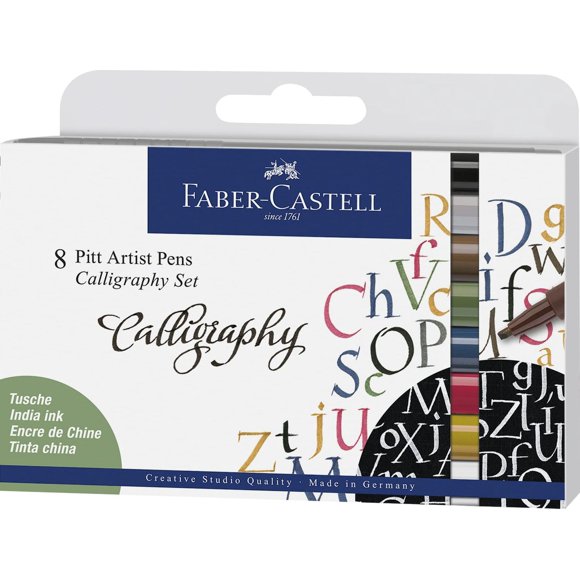 Marcadores Faber-Castell Pitt Artist Pen Cincel Tinta China Resistentes y Permanentes