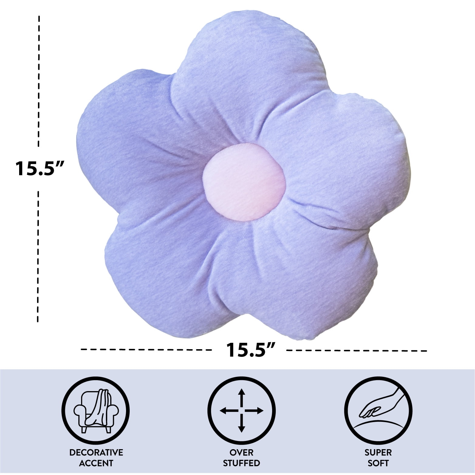 (2 pack) Urban Shop 18" Purple Flower Decorative Pillow, 1 Each